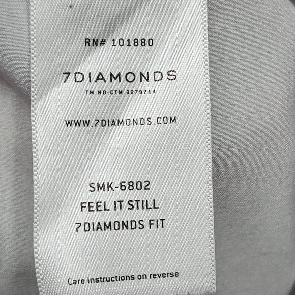 7 Diamonds Men’s Dress Shirt Large Light Blue 4-Way Stretch Short Sleeve - Picture 9 of 12